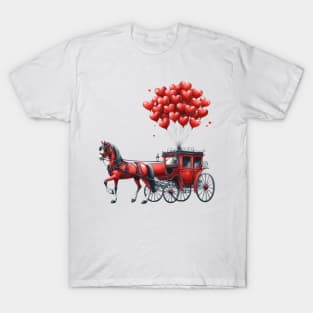 Valentine Horse carriage T-Shirt